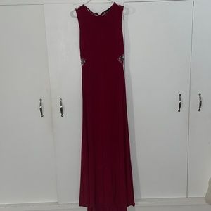 Burgundy ball gown